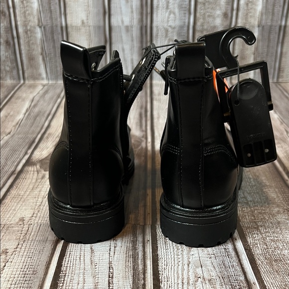 NWT Wonder Nation Little Girls Black Combat Boots with Side Zip Size 9 - Picture 7 of 7